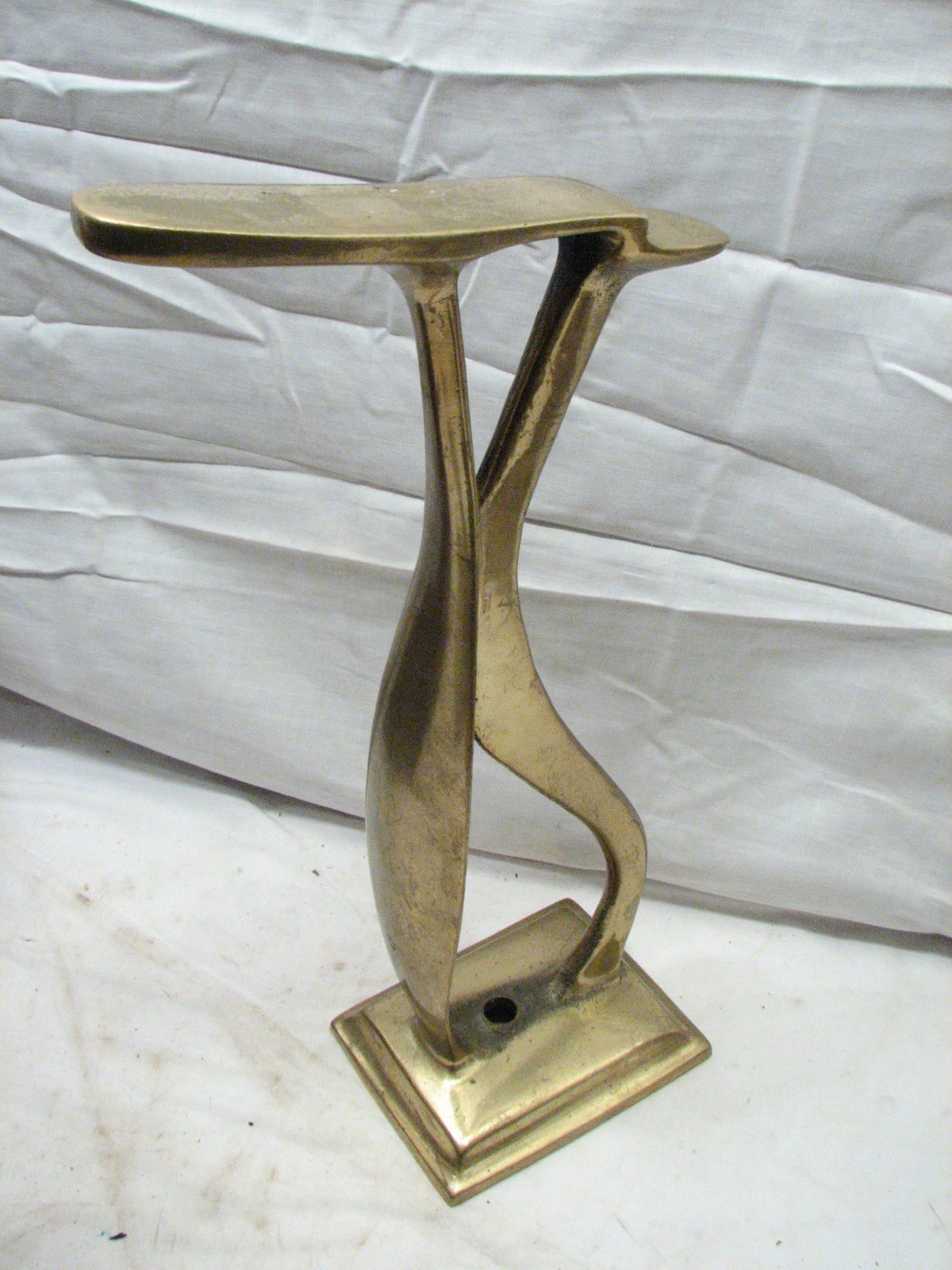 Vintage Brass Shoe Shine Stand Last Shining Foot Rest Polishing Step